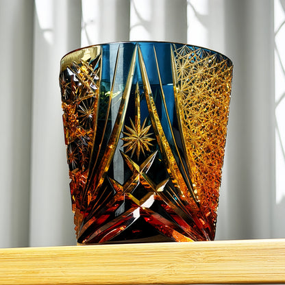 Edo Kiriko Handcrafted Gilded Dome Whiskey Glass