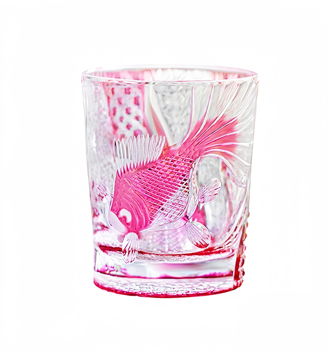 Edo Kiriko Handcrafted Koi Whiskey Glass