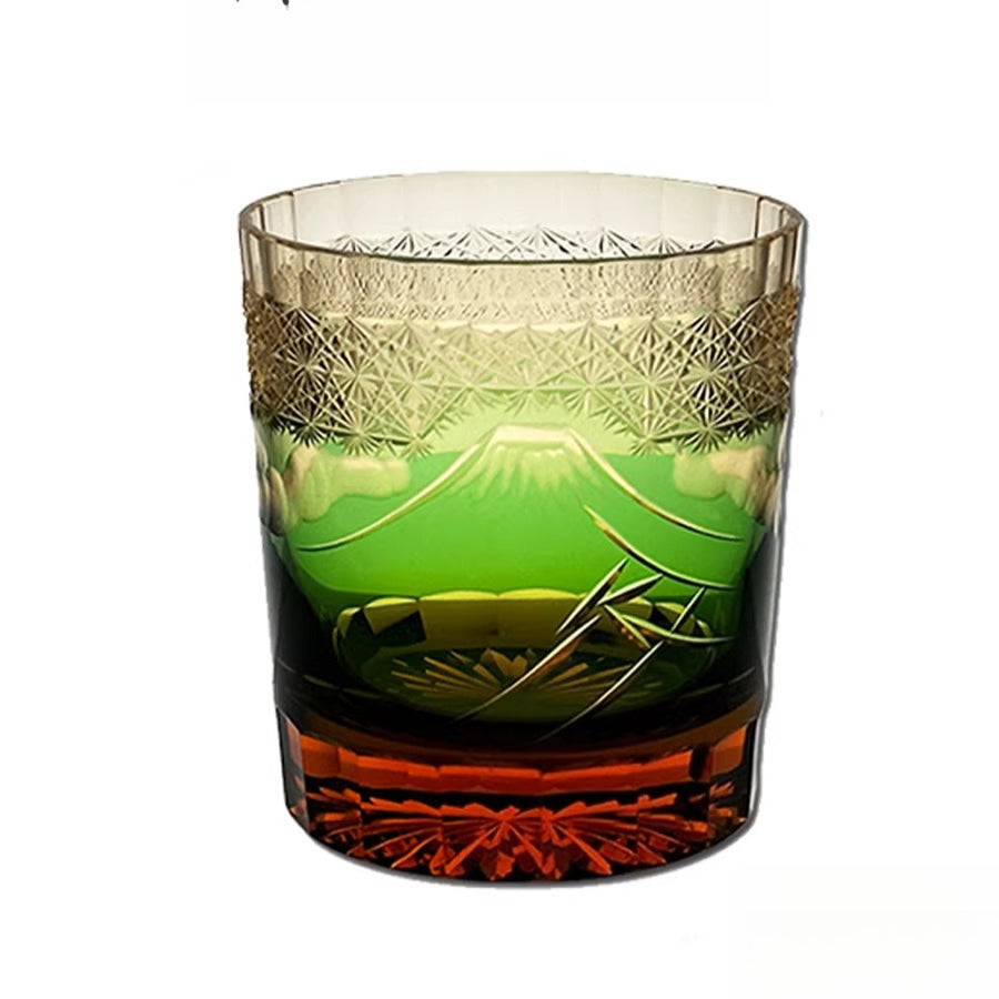 Edo Kiriko Handcrafted Mount Fuji Whiskey Glass