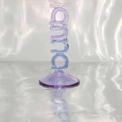 Custom Hand Blown Letter Wine Goblet