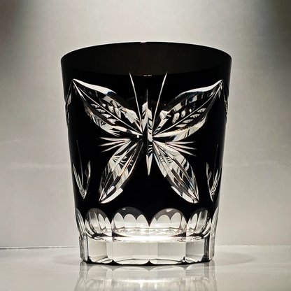 Edo Kiriko "Ink Butterfly" Whiskey Glass