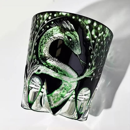 Edo Kiriko Handcrafted Snake Whiskey Glass