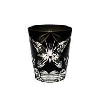 Edo Kiriko "Dark Butterfly" Crystal Whiskey Glass