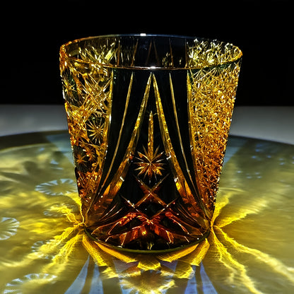 Edo Kiriko Handcrafted Gilded Dome Whiskey Glass