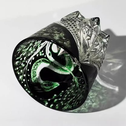 Edo Kiriko Handcrafted Snake Whiskey Glass