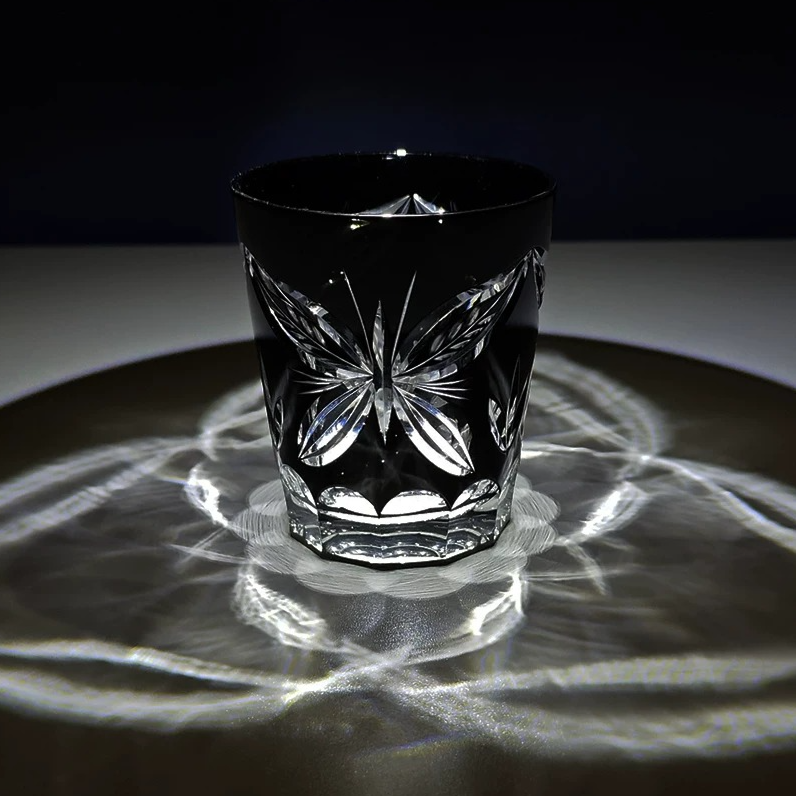 Edo Kiriko "Ink Butterfly" Whiskey Glass