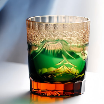 Edo Kiriko Handcrafted Mount Fuji Whiskey Glass