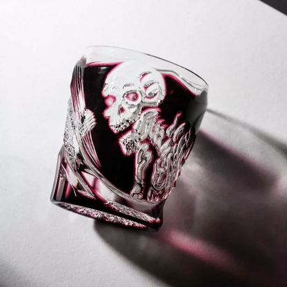 Peak tier Edo Kiriko Skull Crystal Whiskey Glass