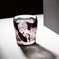 Peak tier Edo Kiriko Skull Crystal Whiskey Glass
