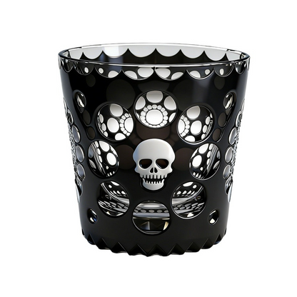 Edo Kiriko "Memento Mori" Skull Crystal Whiskey Glass