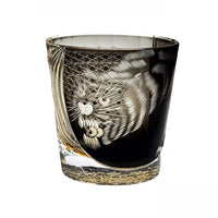 Edo Kiriko Handcrafted Tiger Whiskey Glass