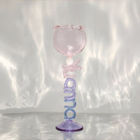 Custom Hand Blown Letter Wine Goblet