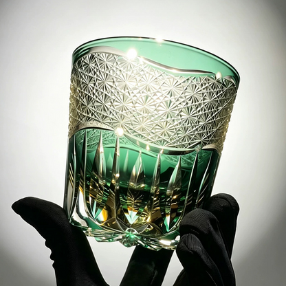 Edo Kiriko "Radiant Splendor"  Whiskey Glass