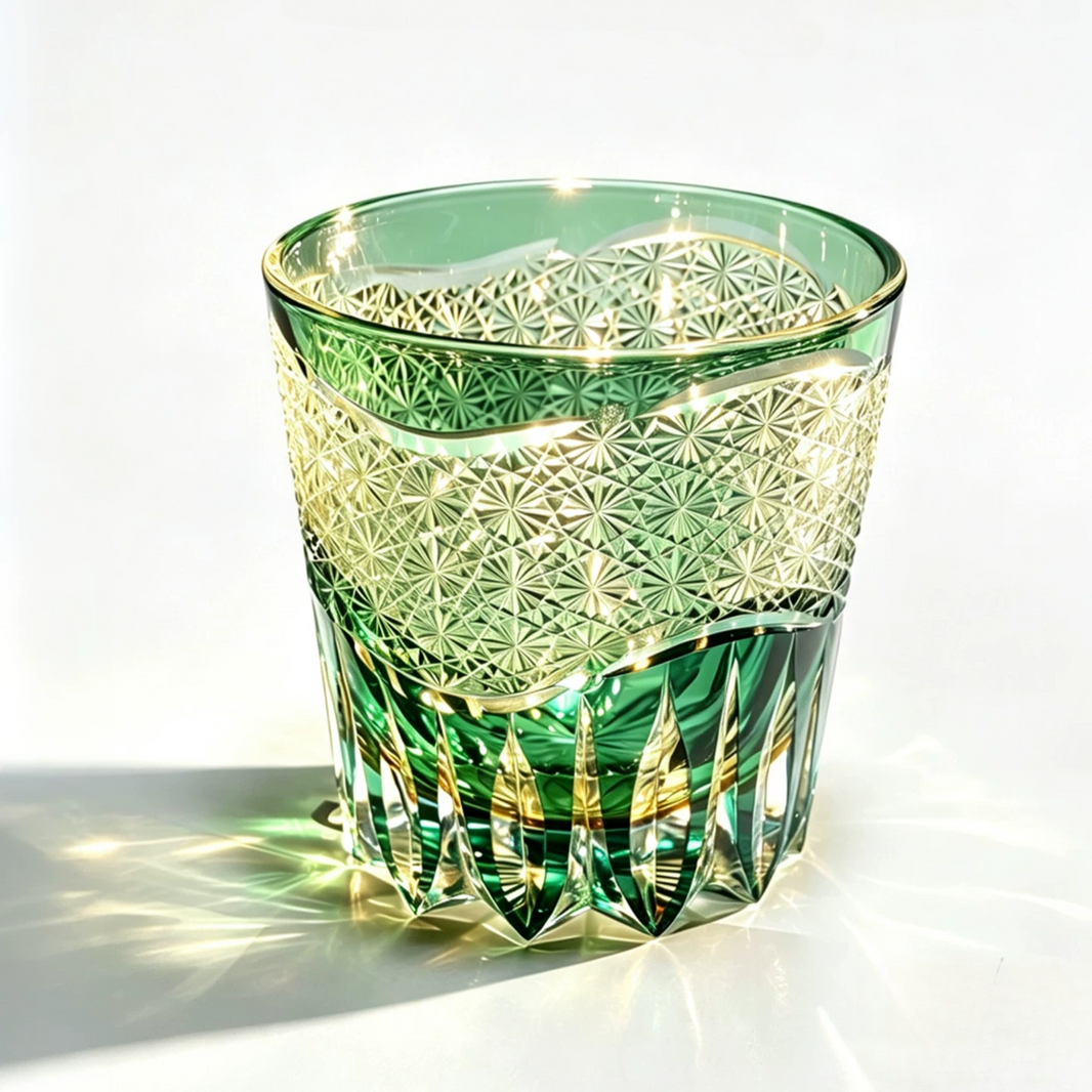 Edo Kiriko "Radiant Splendor"  Whiskey Glass