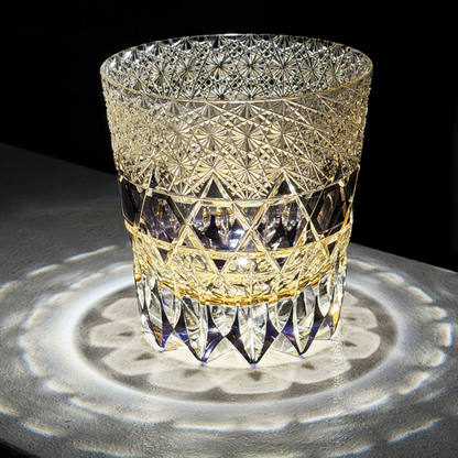 Edo Kiriko "Amethyst Fluorite" Crystal Whiskey Glass