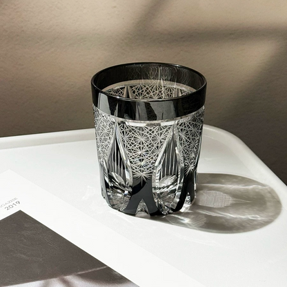 Edo Kiriko "Black Flame" Whiskey Glass