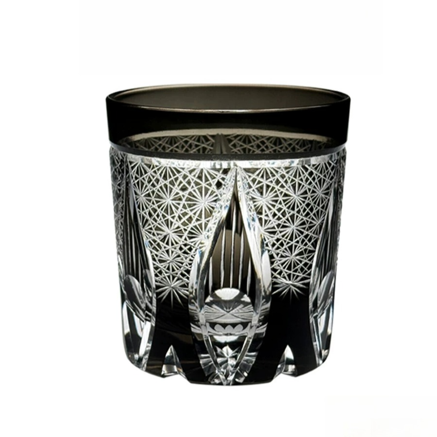 Edo Kiriko "Black Flame" Whiskey Glass